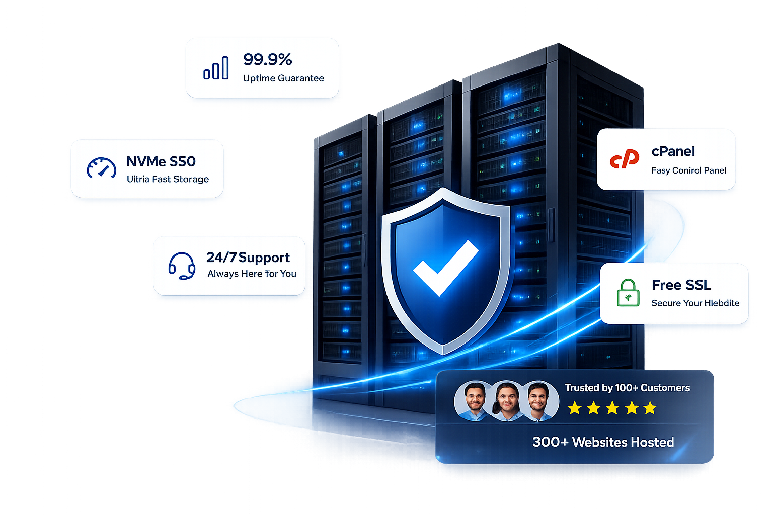 Fast and secure Hoster99 web hosting servers with NVMe storage
